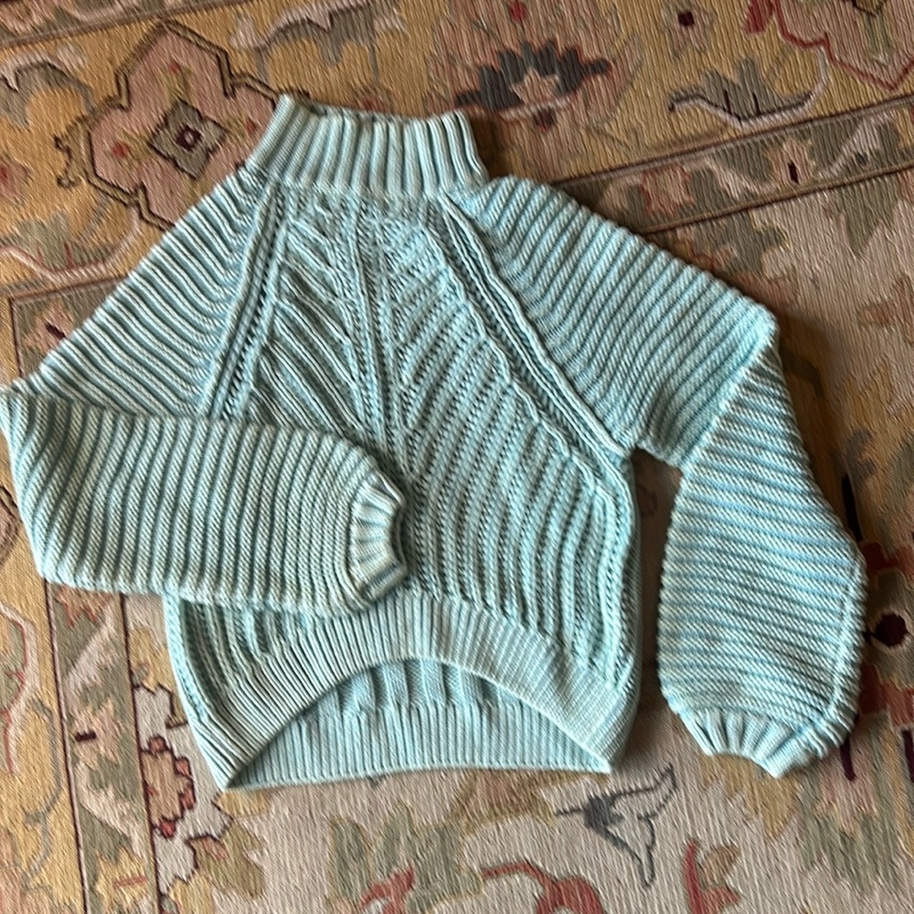 Free People high low sweater in light blue size XS